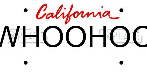 WHOOHOO California License Plate