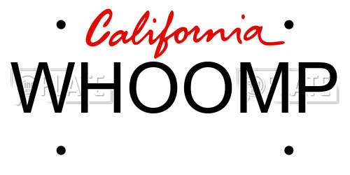 WHOOMP California License Plate