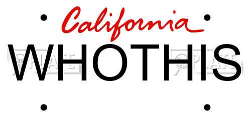 WHOTHIS California License Plate