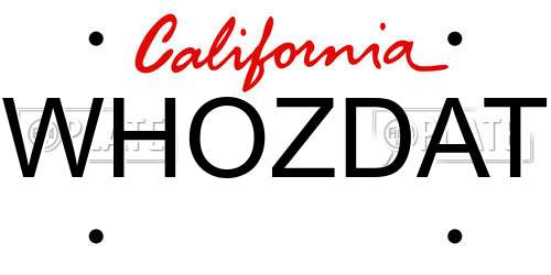 WHOZDAT California License Plate