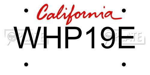 WHP19E California License Plate