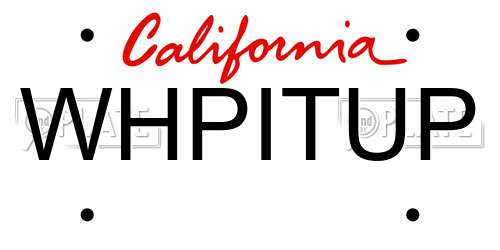 WHPITUP California License Plate
