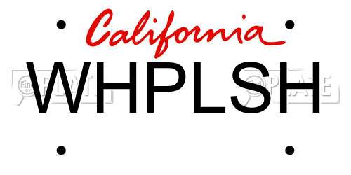 WHPLSH California License Plate