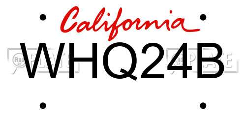 WHQ24B California License Plate