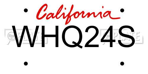 WHQ24S California License Plate