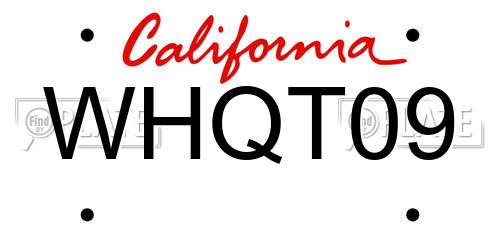 WHQT09 California License Plate