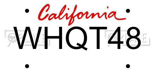 WHQT48 California License Plate