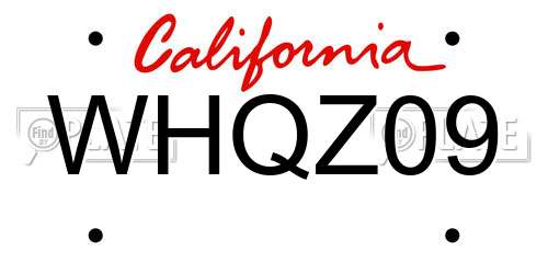 WHQZ09 California License Plate