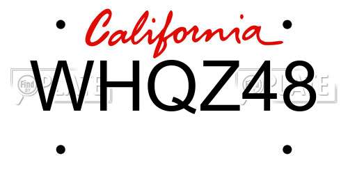 WHQZ48 California License Plate