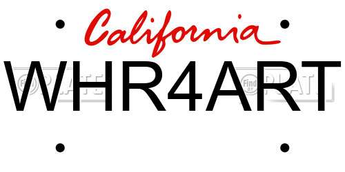 WHR4ART California License Plate