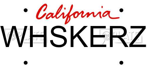 WHSKERZ California License Plate