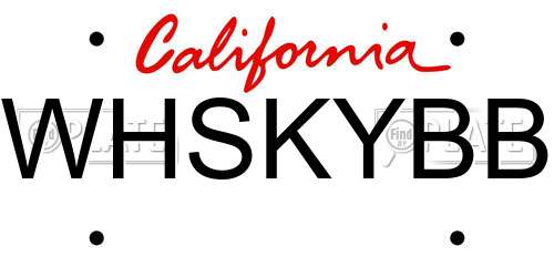 WHSKYBB California License Plate