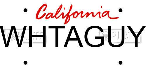 WHTAGUY California License Plate