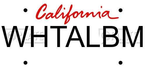 WHTALBM California License Plate