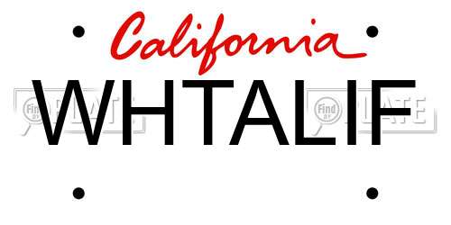 WHTALIF California License Plate