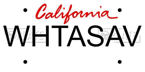WHTASAV California License Plate