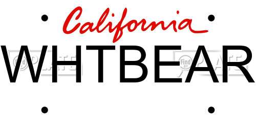 WHTBEAR California License Plate