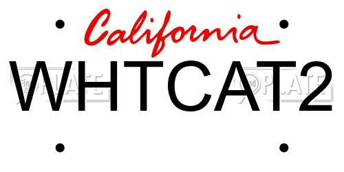 WHTCAT2 California License Plate