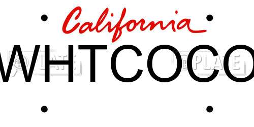 WHTCOCO California License Plate