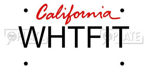 WHTFIT California License Plate