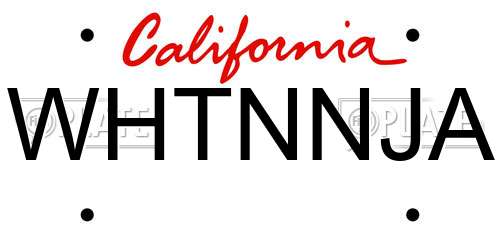 WHTNNJA California License Plate