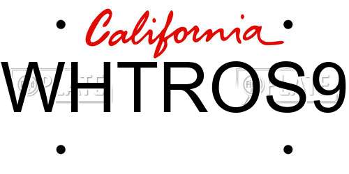 WHTROS9 California License Plate