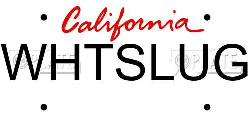 WHTSLUG California License Plate
