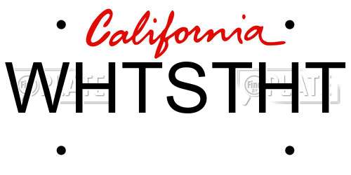 WHTSTHT California License Plate