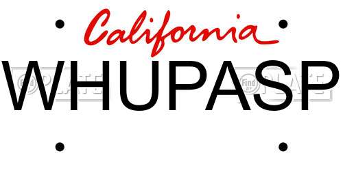 WHUPASP California License Plate