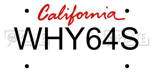 WHY64S California License Plate