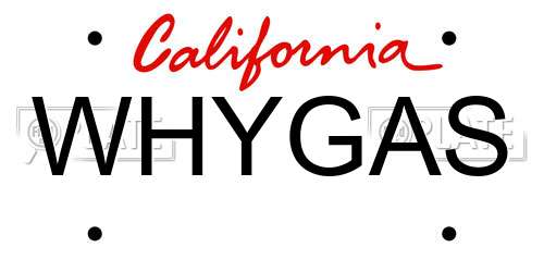 WHYGAS California License Plate