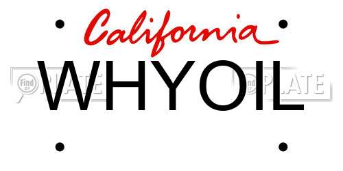 WHYOIL California License Plate