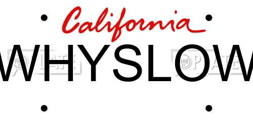 WHYSLOW California License Plate