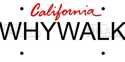 WHYWALK California License Plate