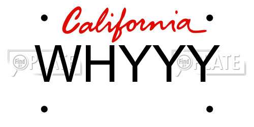 WHYYY California License Plate