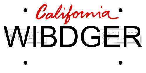 WIBDGER California License Plate