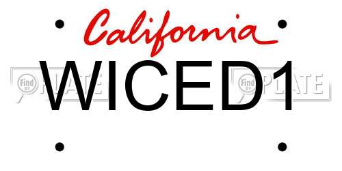 WICED1 California License Plate