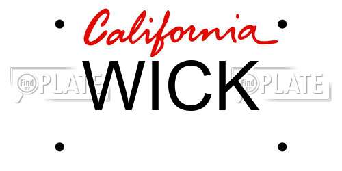 WICK California License Plate