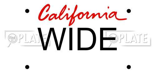 WIDE California License Plate