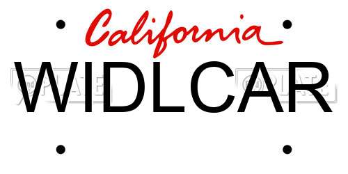 WIDLCAR California License Plate