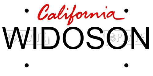 WIDOSON California License Plate