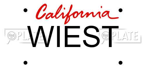 WIEST California License Plate