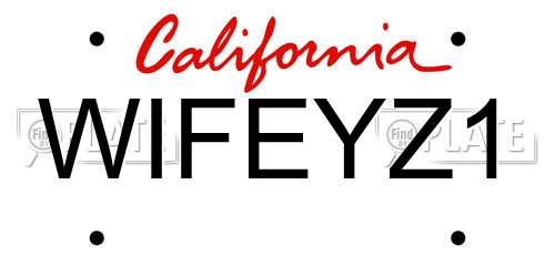 WIFEYZ1 California License Plate