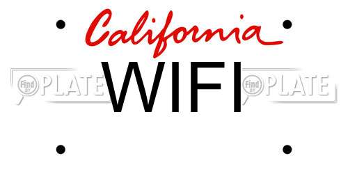 WIFI California License Plate