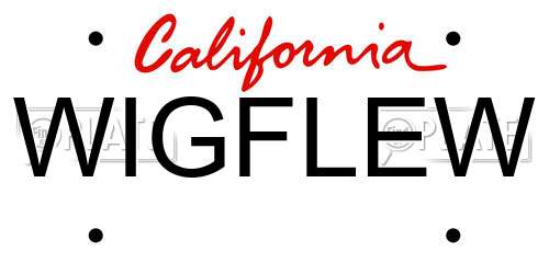 WIGFLEW California License Plate