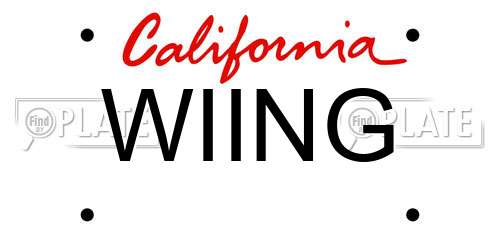 WIING California License Plate
