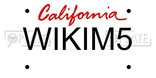 WIKIM5 California License Plate