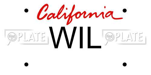 WIL California License Plate
