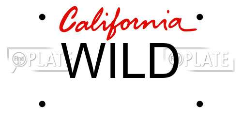 WILD California License Plate