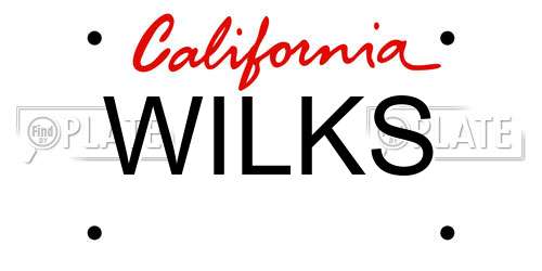 WILKS California License Plate